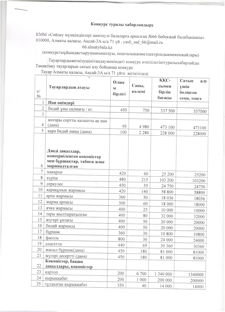 Конкурс туралы хабарландыру 2019 ж